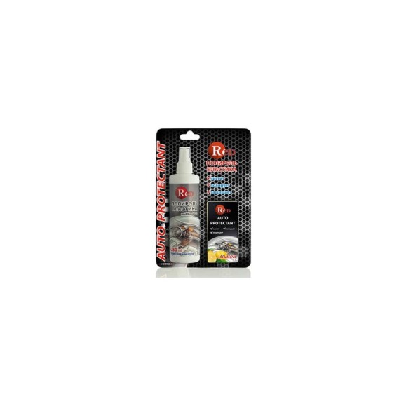 Полироль пластика RED Middle Gloss полуглянцевый, с губкой, лимон, 250 мл R4255 Полироль пластика RED Middle Gloss полуглянцевый, с губкой, лимон, 250 мл R4255