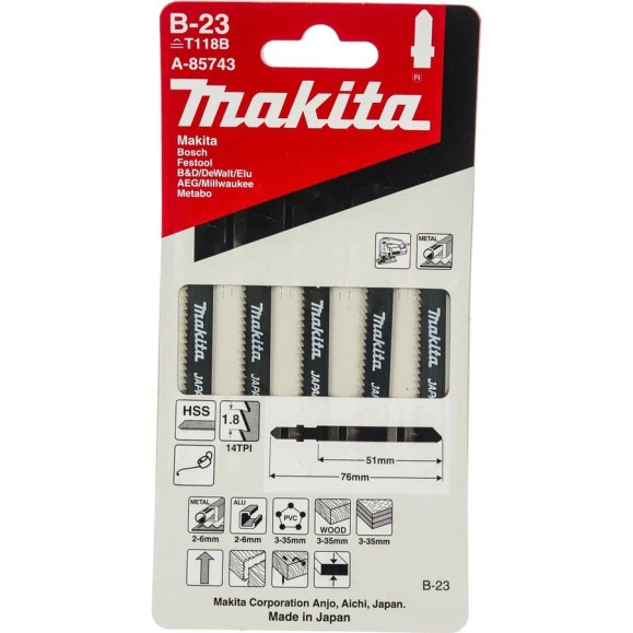 Пилки для лобзика Makita A-85743 Пилки для лобзика Makita A-85743
