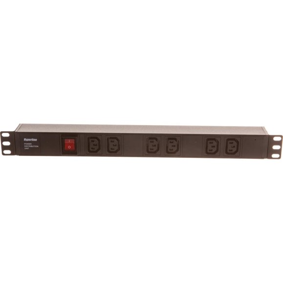 Блок розеток Hyperline SHE19-6IEC-S-IEC для 19 шкафов 426784 Блок розеток Hyperline SHE19-6IEC-S-IEC для 19 шкафов 426784