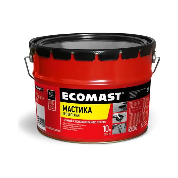 Кровельная мастика ECOMAST 10л, металлическая упаковка 24619