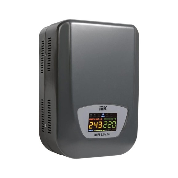 Стабилизатор напряжения IEK Shift 5.5кВА, настенный IVS12-1-05500 300290 Стабилизатор напряжения IEK Shift 5.5кВА, настенный IVS12-1-05500 300290