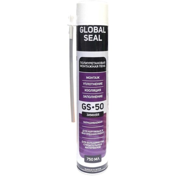 Монтажная пена GlobalSeal бытовая GS-50, зимняя, 750 мл 3202118 Монтажная пена GlobalSeal бытовая GS-50, зимняя, 750 мл 3202118