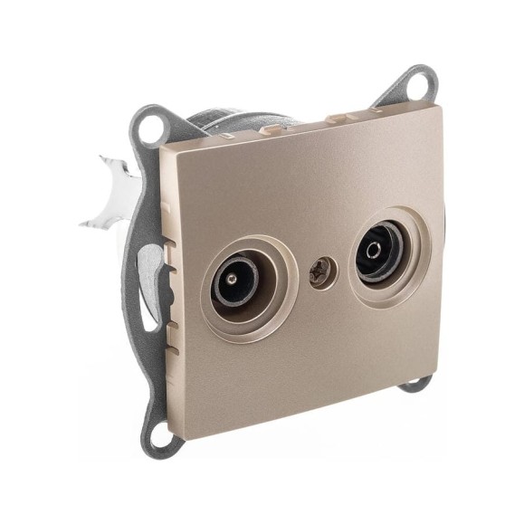 Механизм розетки GUSI ELECTRIC Bravo TV+ SAT, оконечной, СУ, шампань С10TS1-027