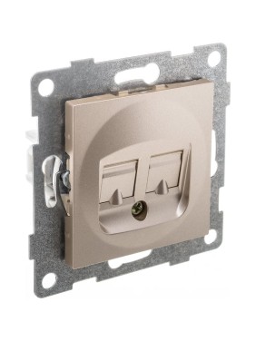 Механизм компьютерной розетки GUSI ELECTRIC Ugra RJ45, двойной, СУ, шампань С11К2-027 Механизм компьютерной розетки GUSI ELECTRIC Ugra RJ45, двойной, СУ, шампань С11К2-027