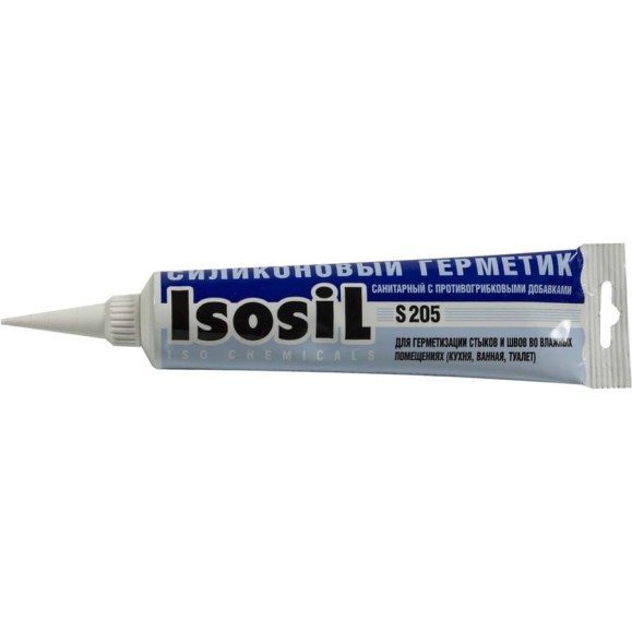 Силиконовый санитарный герметик Isosil S205 белый, 115 мл 2050108 Силиконовый санитарный герметик Isosil S205 белый, 115 мл 2050108