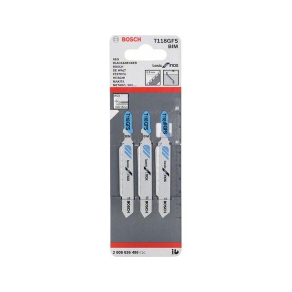 Пилка (3 шт; T118GFS; 0.8 мм) Bosch 2608636498
