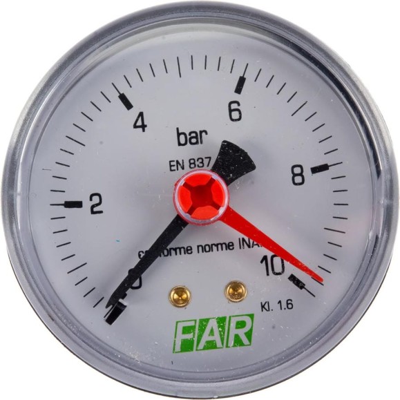 Манометр FAR 1/4", 0-10 бар, -20-80 C, O 63 мм FA 2500 10 Манометр FAR 1/4", 0-10 бар, -20-80 C, O 63 мм FA 2500 10