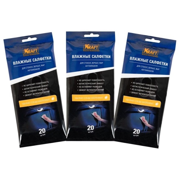 Влажные салфетки KRAFT для стеклянных поверхностей, 60 шт. KT 834014 Влажные салфетки KRAFT для стеклянных поверхностей, 60 шт. KT 834014