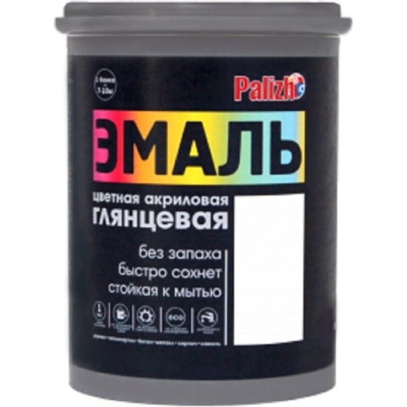 Акриловая эмаль PALIZH глянцевая №604 красная 2,5кг 1/4 11605615