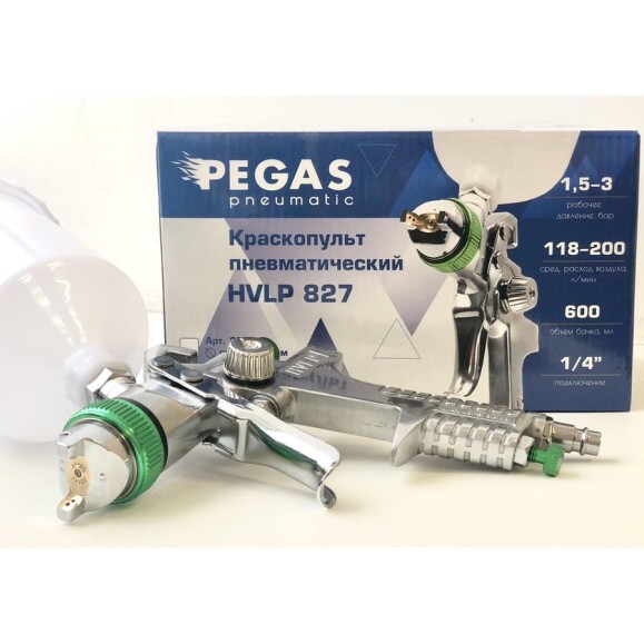 Краскопульт Pegas pneumatic HVLP827 сопло 1.4 мм 2712 Краскопульт Pegas pneumatic HVLP827 сопло 1.4 мм 2712