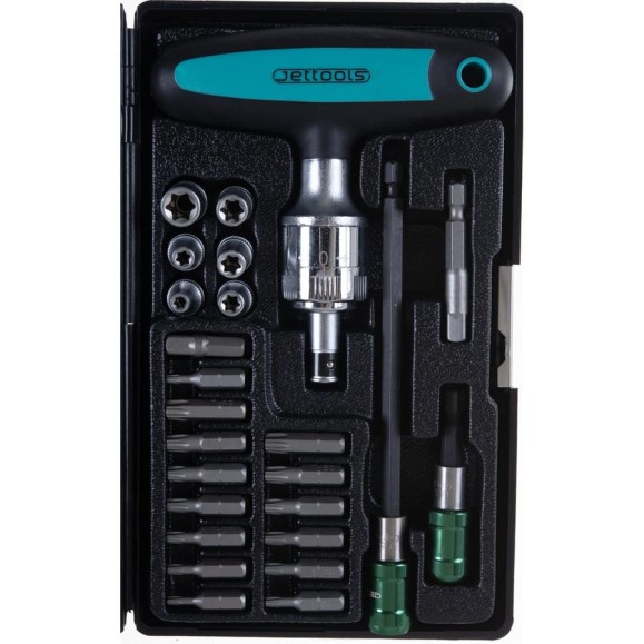 Биты в наборе с удлинителем Jettools 14шт W-3525 Биты в наборе с удлинителем Jettools 14шт W-3525
