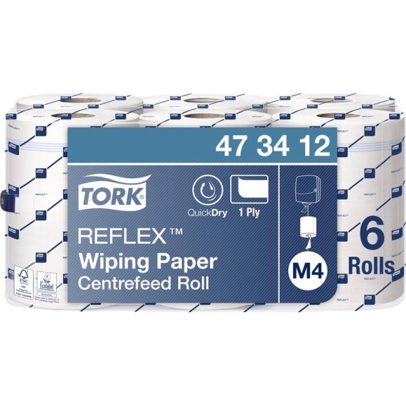 Протирочная бумага TORK Reflex 6 шт. по 1139 м, с центральной вытяжкой 473412 127843 Протирочная бумага TORK Reflex 6 шт. по 1139 м, с центральной вытяжкой 473412 127843