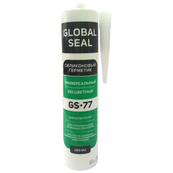 Силиконовый универсальный герметик GlobalSeal GS-77 бесцветный, 280 мл 3770011 Силиконовый универсальный герметик GlobalSeal GS-77 бесцветный, 280 мл 3770011