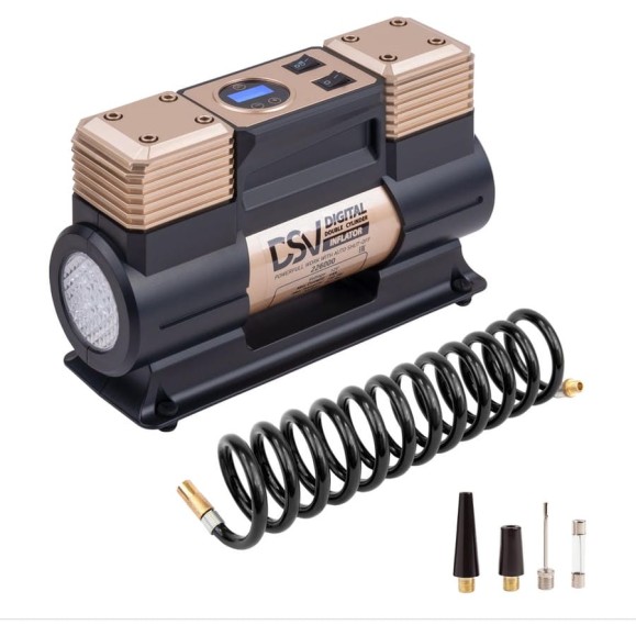 Двухцилиндровый компрессор DSV Smart, с LED фонарем, 75 л/мин 12 В, цифр. манометр 226000 Двухцилиндровый компрессор DSV Smart, с LED фонарем, 75 л/мин 12 В, цифр. манометр 226000