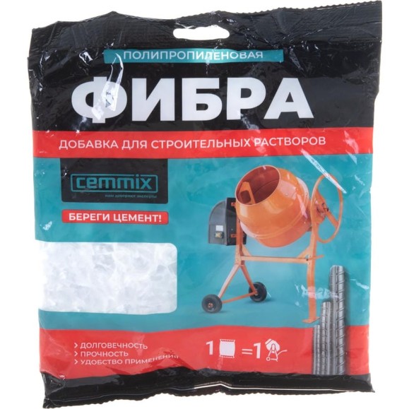 Полипропиленовое армирующее фиброволокно Cemmix Cemfibra 150 г 206777 Полипропиленовое армирующее фиброволокно Cemmix Cemfibra 150 г 206777