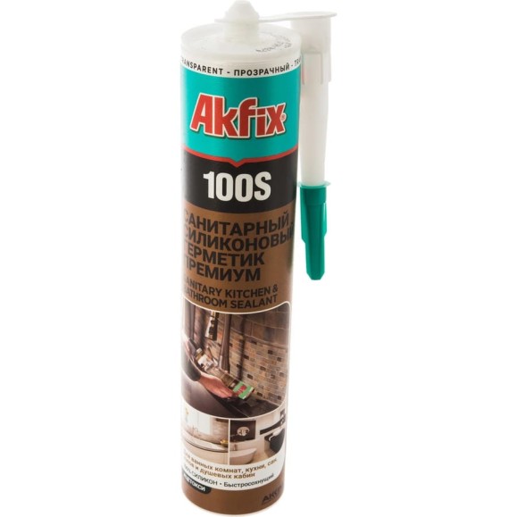 Санитарный герметик для кухни и ванной Akfix 100S прозрачный, 310 мл SA031 Санитарный герметик для кухни и ванной Akfix 100S прозрачный, 310 мл SA031