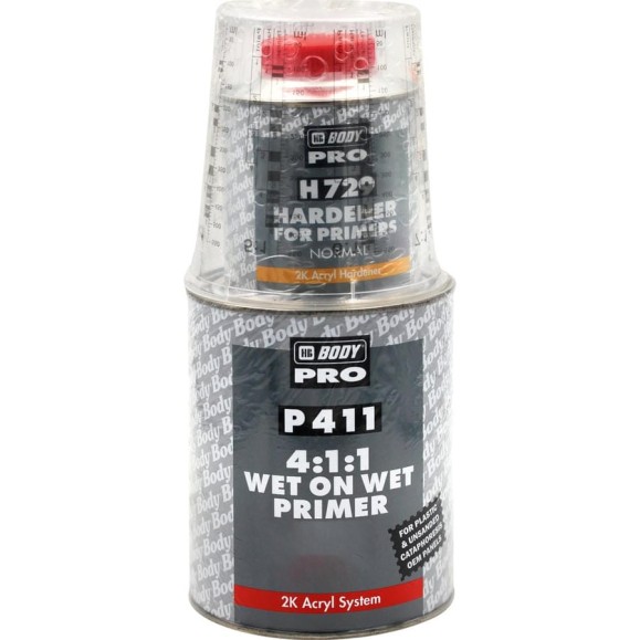 Грунт P411 WET ON WET черн. 1л + Отвердитель H729 норм. 0,25л HB BODY комплект 4111207291 Грунт P411 WET ON WET черн. 1л + Отвердитель H729 норм. 0,25л HB BODY комплект 4111207291