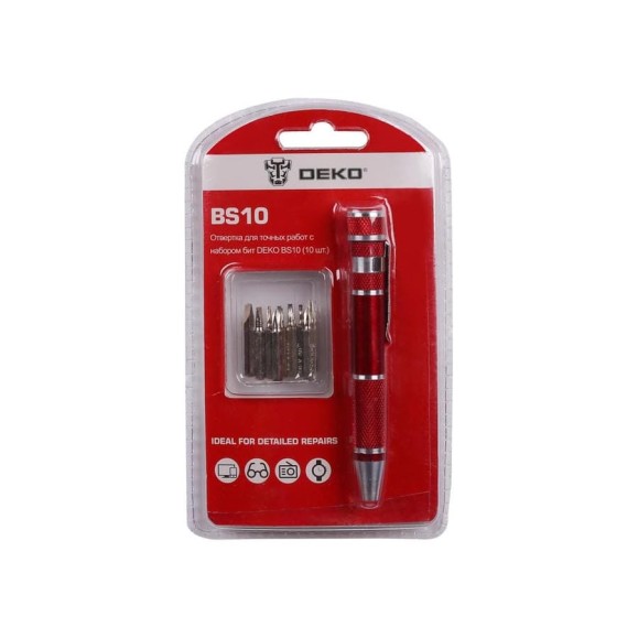Отвертка для точных работ с набором бит DEKO BS10 065-0696
