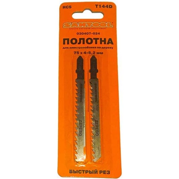 Полотна для электролобзика по дереву (2 шт, 75х4-5,2 мм) SANTOOL 030407-024