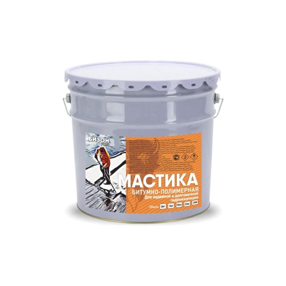 Битумно-полимерная мастика Бизон 10 л 901410 Битумно-полимерная мастика Бизон 10 л 901410