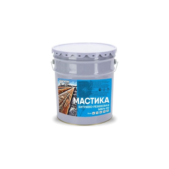 Битумно-резиновая мастика Бизон МБРх-90, 5 л 901305