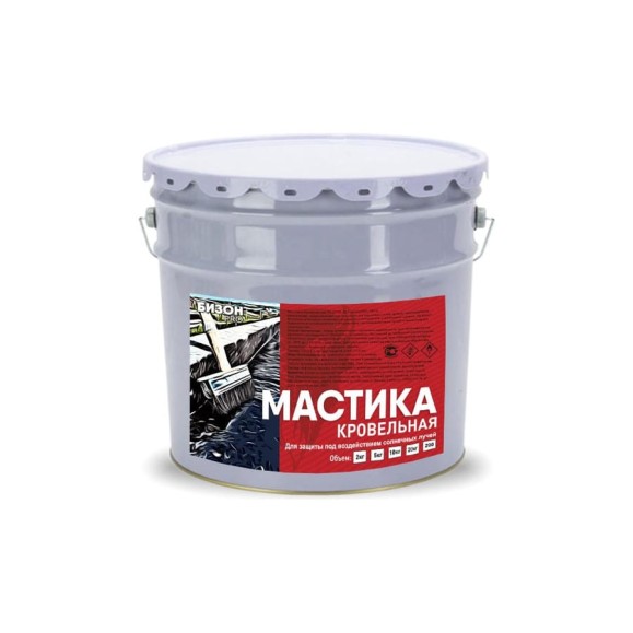 Кровельная мастика Бизон 10 л 901210 Кровельная мастика Бизон 10 л 901210