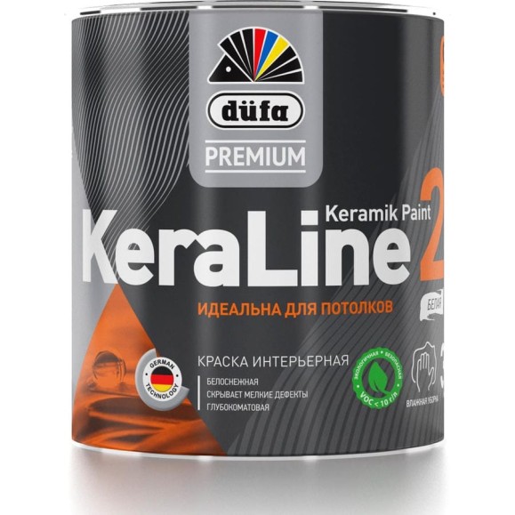 Краска Dufa Premium ВД KeraLine 2, база 1, 0,9 л МП00-006509