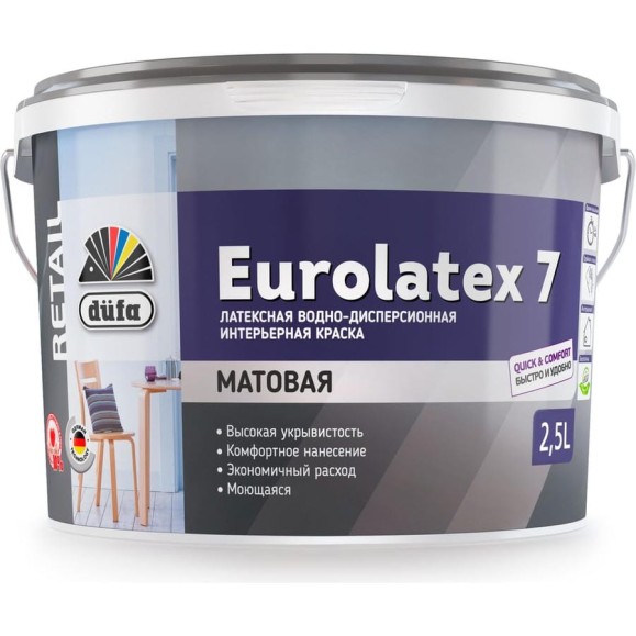 Краска Dufa Retail ВД EUROLATEX 7 2,5 л Н0000003407