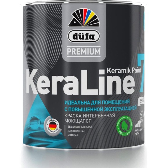 Краска Dufa Premium ВД KeraLine 7, база 3, 0,9 л МП00-006521