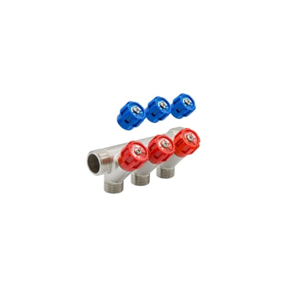 Коллектор VRT 3/4"x1/2", с регулировочными вентилями, 3 выхода 524077 Коллектор VRT 3/4"x1/2", с регулировочными вентилями, 3 выхода 524077