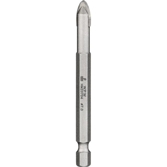 Сверло для стекла и керамики (7х80 мм; хвостовик HEX1/4") WPW HMZ0704