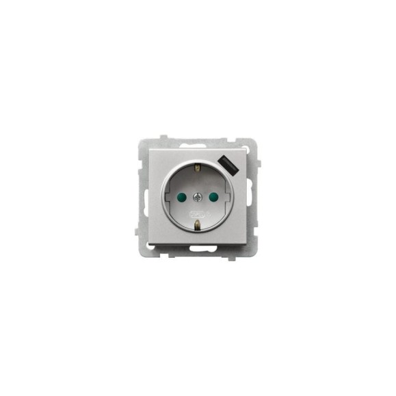 Розетка Ospel Sonata 1-я с/з, Schuko+USB-зарядное устройство, серебро GP-1RSPUSB/m/38 Розетка Ospel Sonata 1-я с/з, Schuko+USB-зарядное устройство, серебро GP-1RSPUSB/m/38