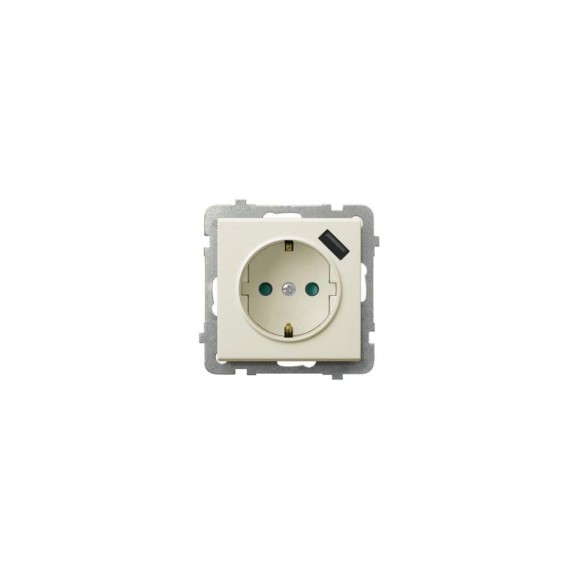Розетка Ospel Sonata 1-я с/з Schuko+USB-зарядное, устройство, бежевый GP-1RSPUSB/m/27 Розетка Ospel Sonata 1-я с/з Schuko+USB-зарядное, устройство, бежевый GP-1RSPUSB/m/27