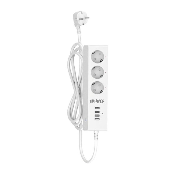 Умный сетевой фильтр Hiper IoTPS34, 3 розетки, 4хUSB порта 524524 Умный сетевой фильтр Hiper IoTPS34, 3 розетки, 4хUSB порта 524524