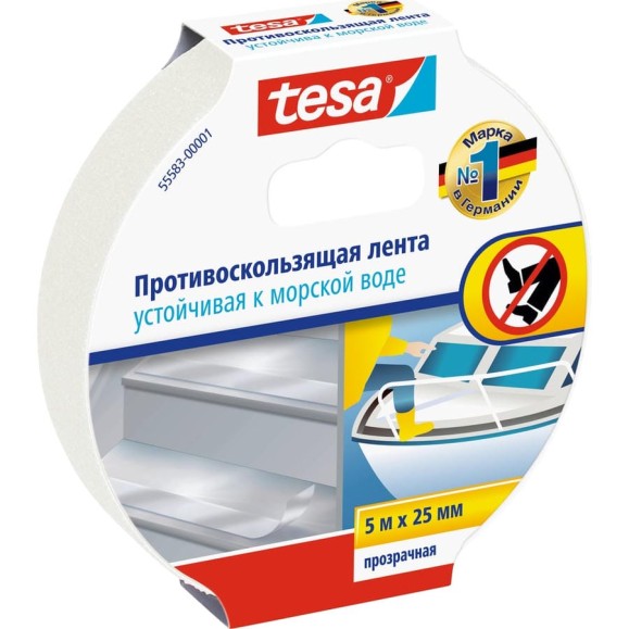 Противоскользящая лента Tesa прозрачная 5м x 25мм 55583-00001-00