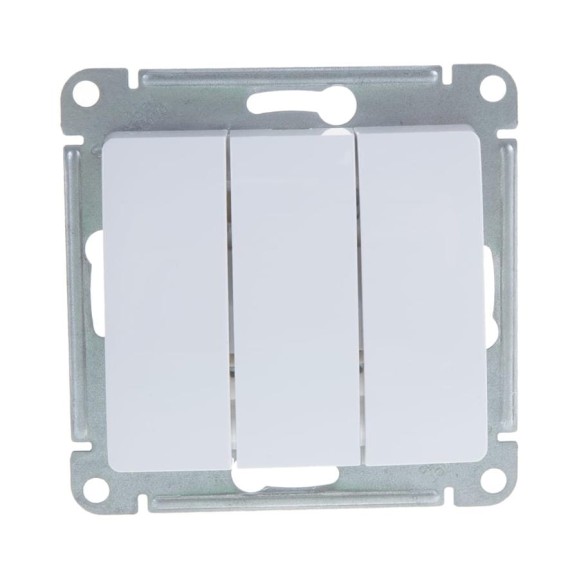 Механизм выключателя Systeme Electric 3-клавишный GLOSSA белый SchE GSL000131