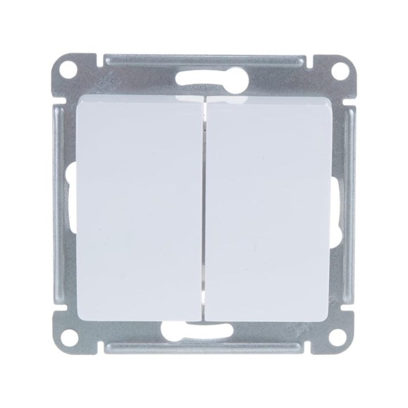 Механизм выключателя Systeme Electric 2-клавишный GLOSSA белый SchE GSL000151 Механизм выключателя Systeme Electric 2-клавишный GLOSSA белый SchE GSL000151
