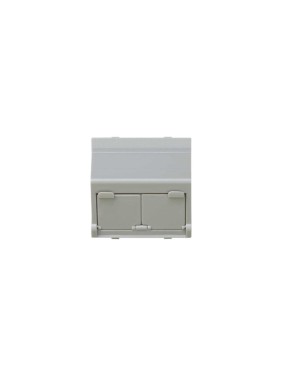 Адаптер со шторками Simon S27, на 2 коннектора AMP UTP, FTP, SYSTYMAX RJ12, UTP, серый C27086-0037 Адаптер со шторками Simon S27, на 2 коннектора AMP UTP, FTP, SYSTYMAX RJ12, UTP, серый C27086-0037