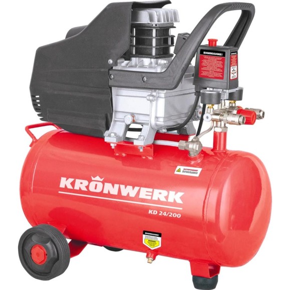 Воздушный компрессор KRONWERK KD 24 200, 1,5 кВт, 198 л мин, 24 л 58041