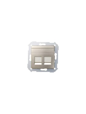 Адаптер со шторками на 2 коннектора Simon UTP S82, S82N, RJ45, FTP RJ45, RJ12, AMP, шампань 82006-34