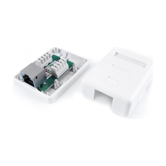 Компьютерная розетка Hyperline, SB1-1-8P8C-C6-SH-WH RJ-45 8P8C, категория 6, экранированная 430236 Компьютерная розетка Hyperline, SB1-1-8P8C-C6-SH-WH RJ-45 8P8C, категория 6, экранированная 430236