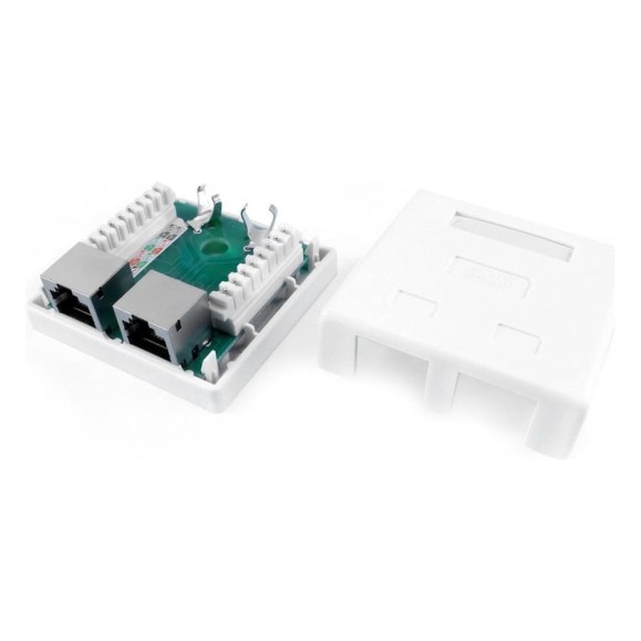 Компьютерная розетка Hyperline, SB1-2-8P8C-C6-SH-WH RJ-45 8P8C, категория 6, экранированная 430237 Компьютерная розетка Hyperline, SB1-2-8P8C-C6-SH-WH RJ-45 8P8C, категория 6, экранированная 430237