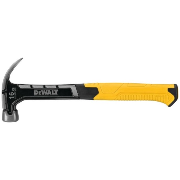 Молоток DEWALT одноэлементный, с изогнутым гвоздодером, 454 г DWHT51439-0 Молоток DEWALT одноэлементный, с изогнутым гвоздодером, 454 г DWHT51439-0