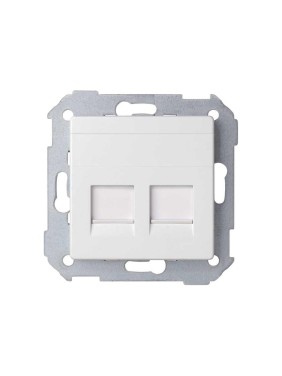 Адаптер со шторками Simon на 2 коннектора UTP RJ45, SYSTIMAX, S82 Detail, белый 82009-30