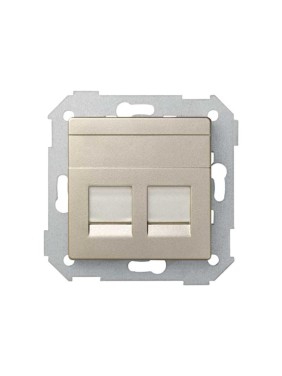 Адаптер со шторками Simon на 2 коннектора UTP RJ45, SYSTIMAX, S82, S82N, шампань 82009-34