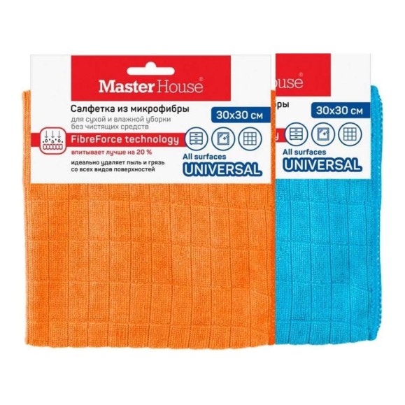 Салфетка из микрофибры Master House Бельгийская вафля M03 30x30см 60158 Салфетка из микрофибры Master House Бельгийская вафля M03 30x30см 60158