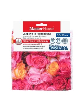 Салфетка из микрофибры Master House Голландские цветы M04F 30x30см 60160