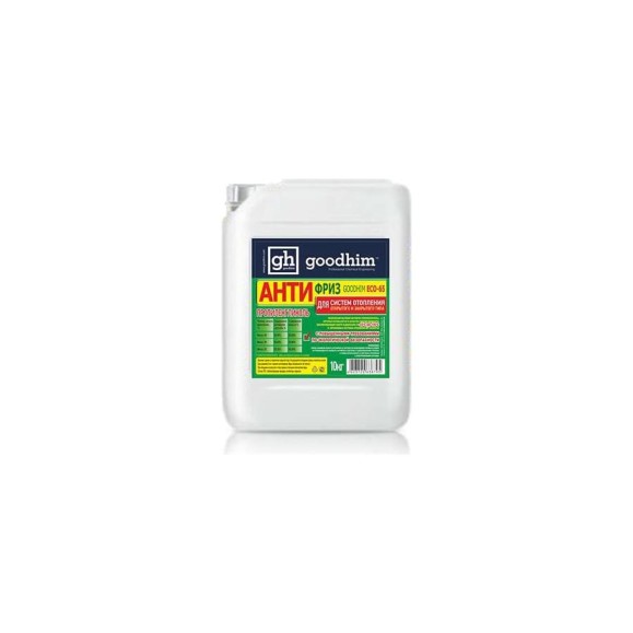 Антифриз на пропиленгликоле для систем отопления Goodhim зеленый ECO -65C - 10л 38795 Антифриз на пропиленгликоле для систем отопления Goodhim зеленый ECO -65C - 10л 38795
