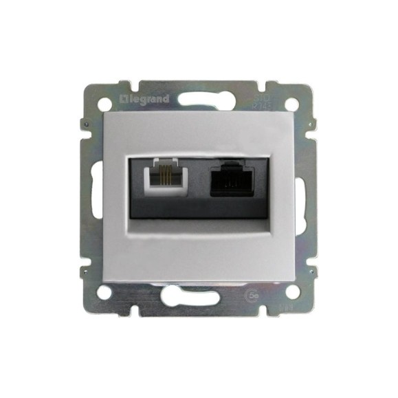 Двойная розетка RJ45 UTP+ТЛФ RJ11 Legrand Valena 770280 Двойная розетка RJ45 UTP+ТЛФ RJ11 Legrand Valena 770280