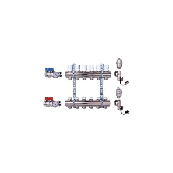 Коллектор регулируемый CD 468M/4 (1''x3/4 EK; 2 шт.) для теплых полов Luxor 15552704MN Коллектор регулируемый CD 468M/4 (1''x3/4 EK; 2 шт.) для теплых полов Luxor 15552704MN
